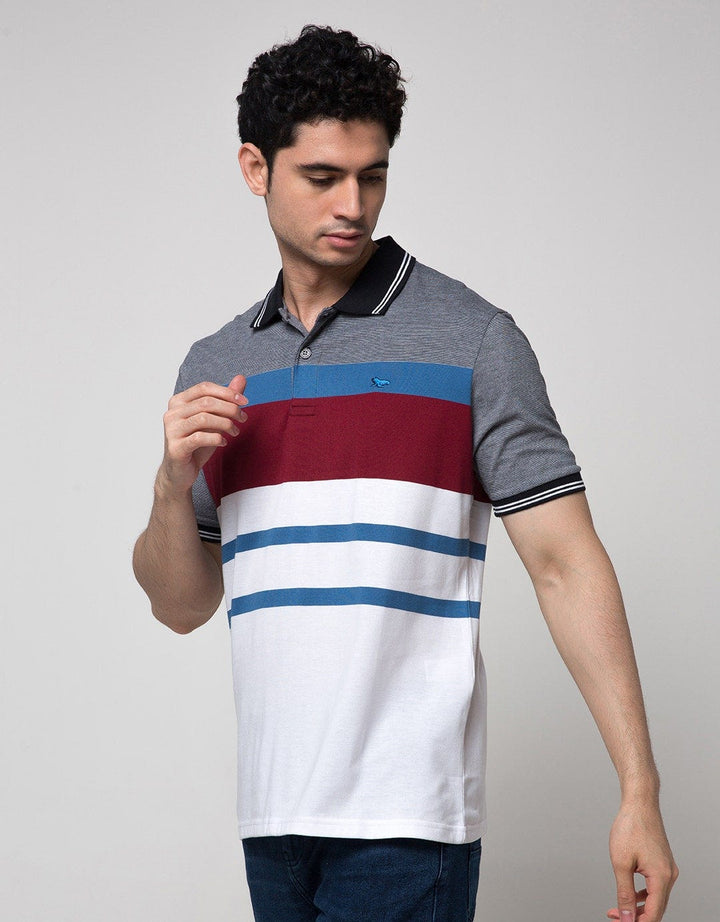 Walrus Kaos Polo Salur Stripe Mode Pria