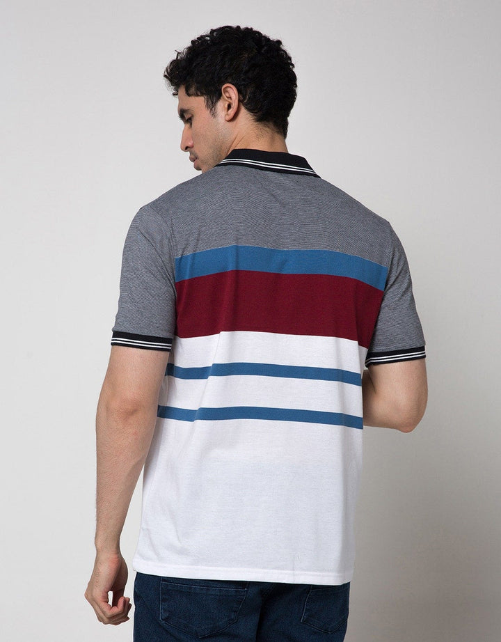Walrus Kaos Polo Salur Stripe Mode Pria