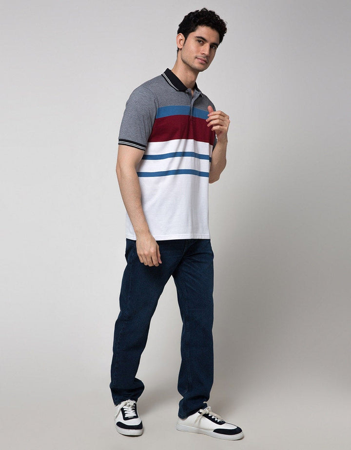 Walrus Kaos Polo Salur Stripe Mode Pria