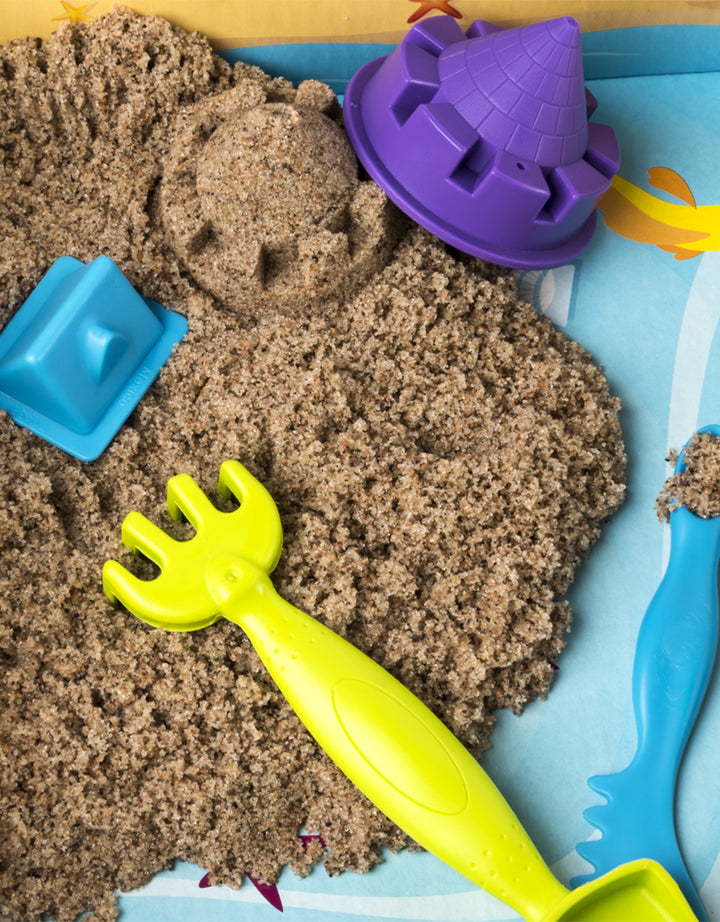 Bandai Kinetic Sand Beach Day Fun Playset with Castle Molds