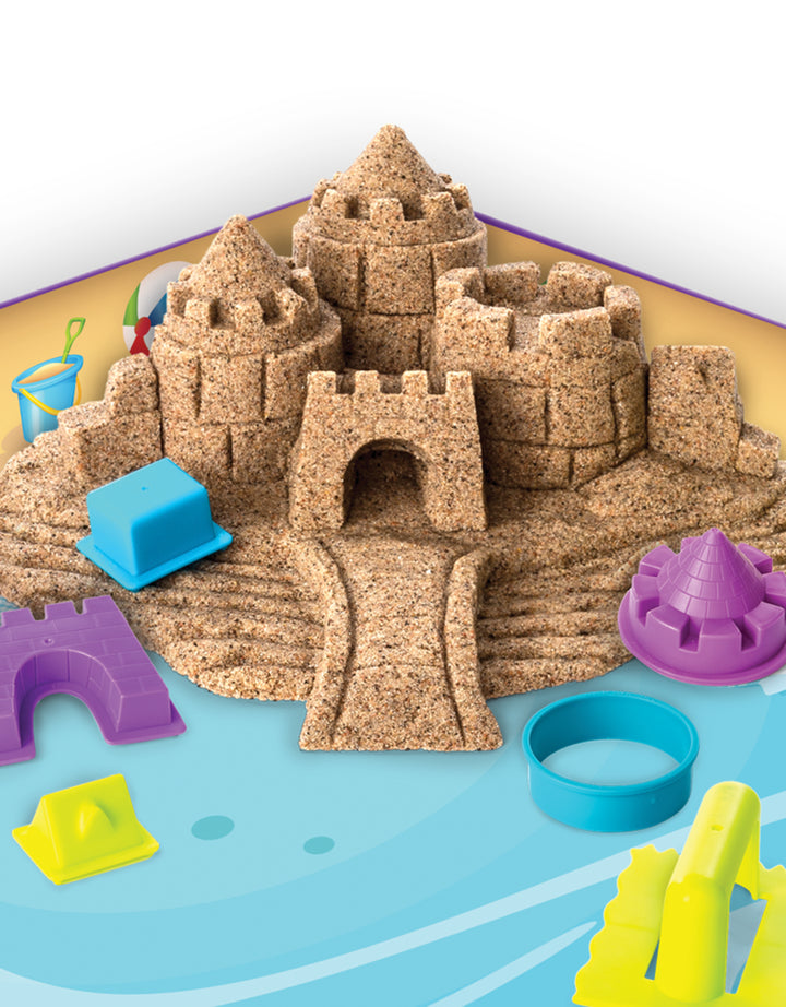 Bandai Kinetic Sand Beach Day Fun Playset with Castle Molds
