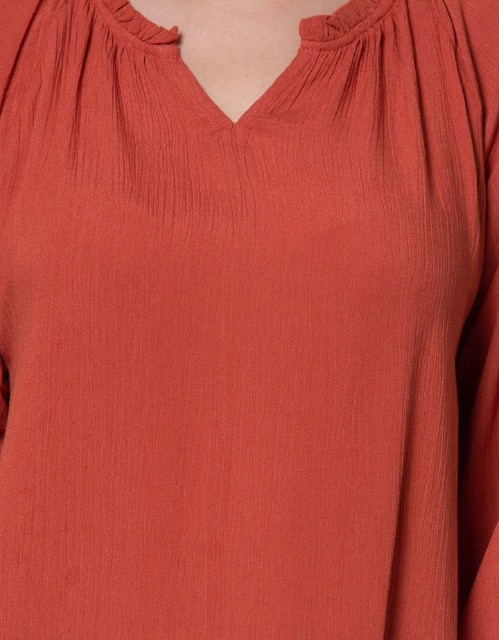 Connexion Long Sleeve Blouse Raglan Crinkle Smok Sleeve