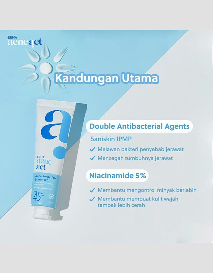 Erha Acneact Acne Protection Sunscreen SPF 45 PA+++ 30 G