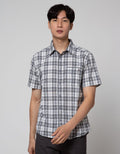 Watchout! Casual Short Sleeve Shirts Plaid Motif