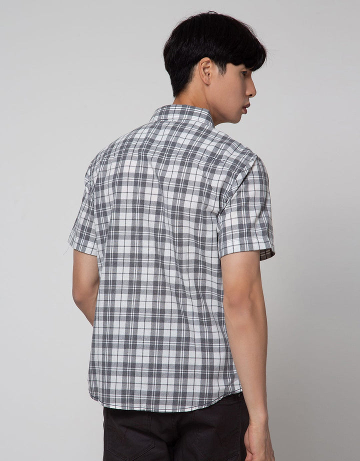 Watchout! Casual Short Sleeve Shirts Plaid Motif