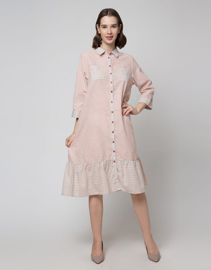 Triset Ladies Plaid Motif Dress