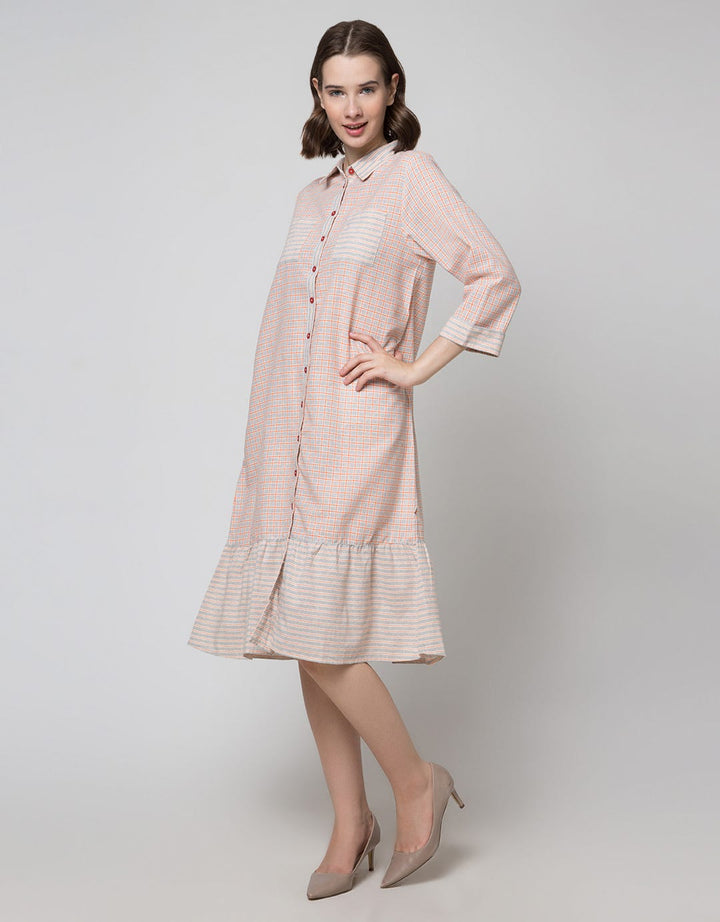 Triset Ladies Plaid Motif Dress