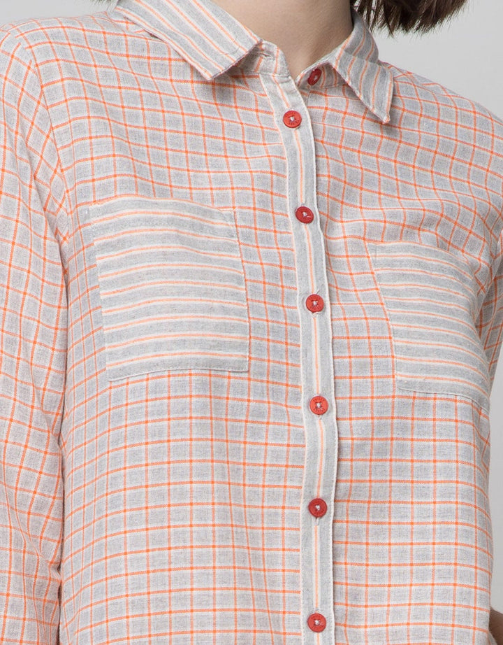 Triset Ladies Plaid Motif Dress