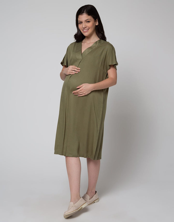 Connexion Mom Short Sleeve Midi Dress Rayon