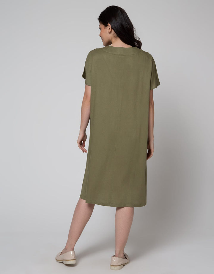 Connexion Mom Short Sleeve Midi Dress Rayon
