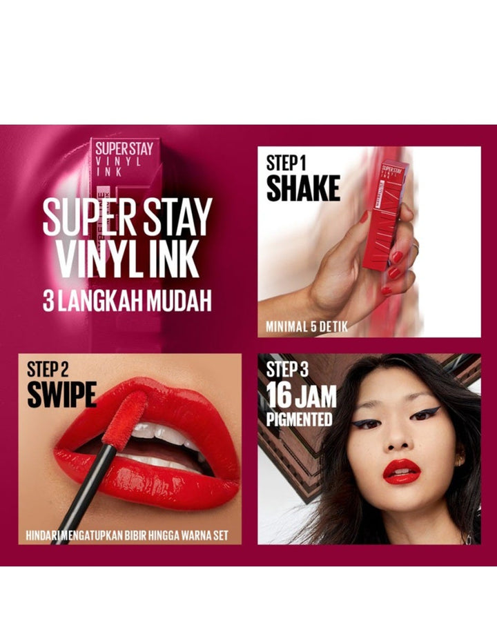 Maybelline Superstay Vinyl Ink Longwear Liquid Lipcolor - 30 Unrivaled 4.2 Ml