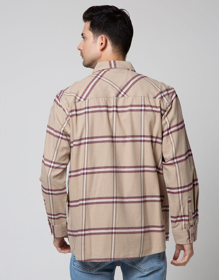 Nevada Long Sleeve Shirt Checked Flannel Oversized