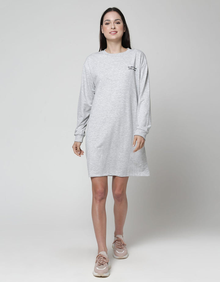 Nevada Long Sleeve Midi Dress Round Neck Good Things Are Coming