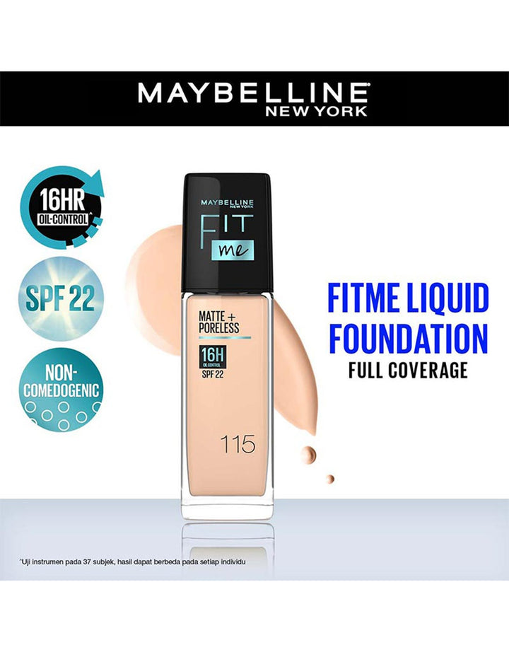 Maybelline Fit Me Matte and Poreless Liquid Foundation - 115 Ivory