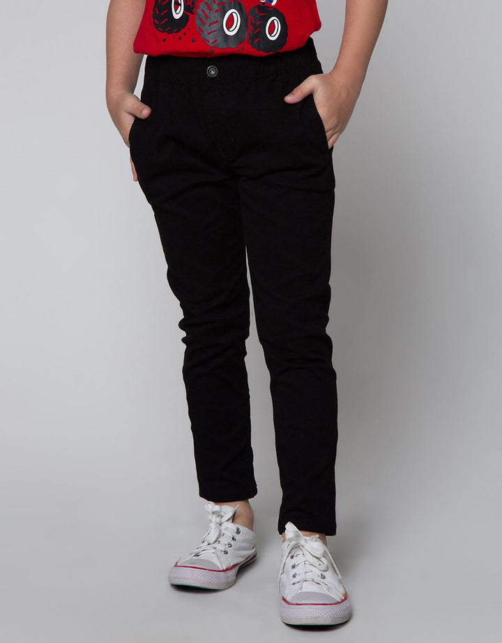 Little M Long Pants Woven Stretch Elastic Waist
