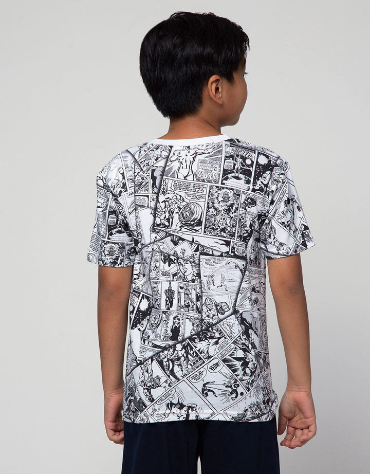 Marvel Comics Word Print Kaos Anak Laki-Laki