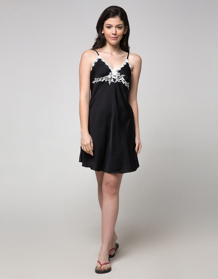 Cynthia Melanie Dress Satin Combination Lace
