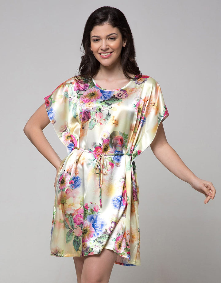 Cynthia Dress Satin Motif Flower