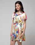 Cynthia Dress Satin Motif Flower