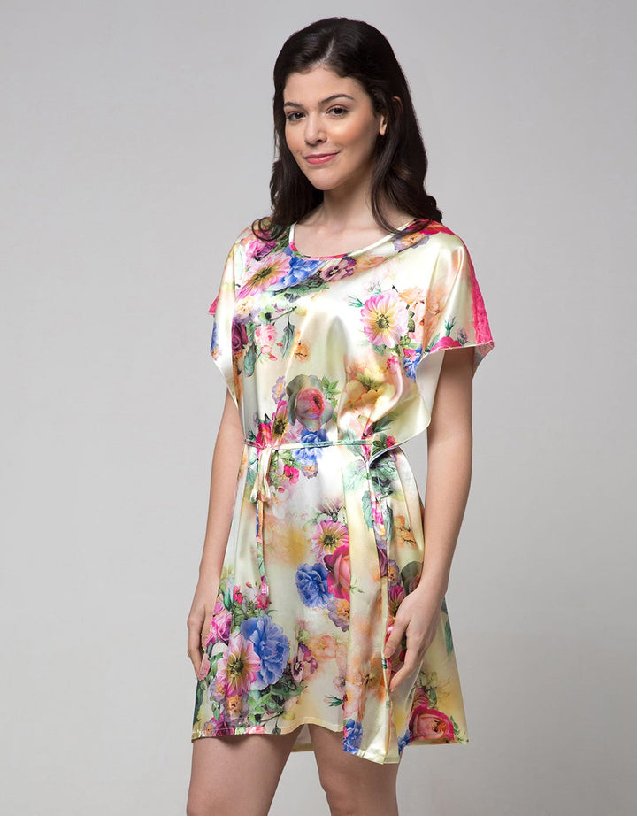 Cynthia Dress Satin Motif Flower