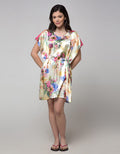 Cynthia Dress Satin Motif Flower