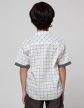 Little M Short Sleeve Square Print Shirt