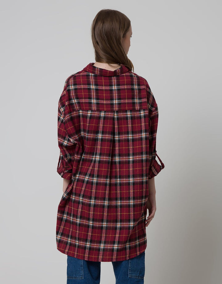 Nevada Long Shirt Oversized Flannel Check