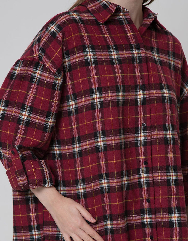 Nevada Long Shirt Oversized Flannel Check