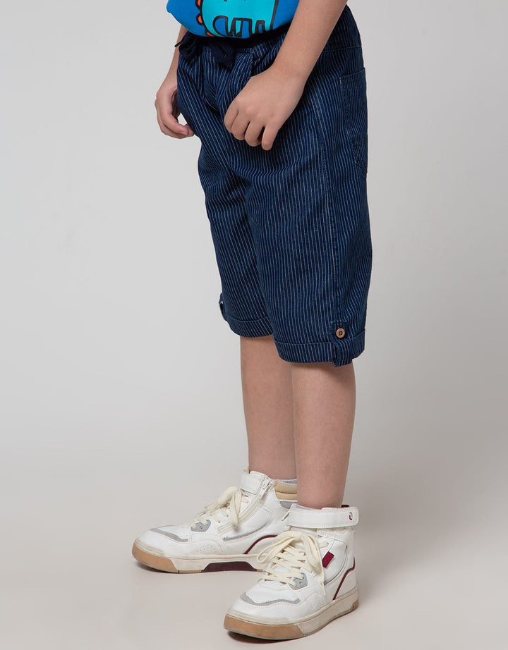 Little M Crop Denim Print Salur