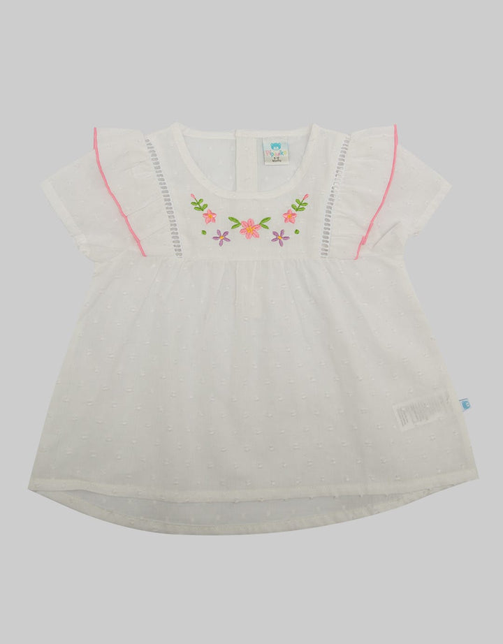 Pipiniko Textured Ruffle Blouse Anak Perempuan