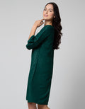 St. Yves Short Sleeve Midi Dress Laces With Emboss Fabric