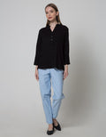 Connexion Blouse V Neck Wanita