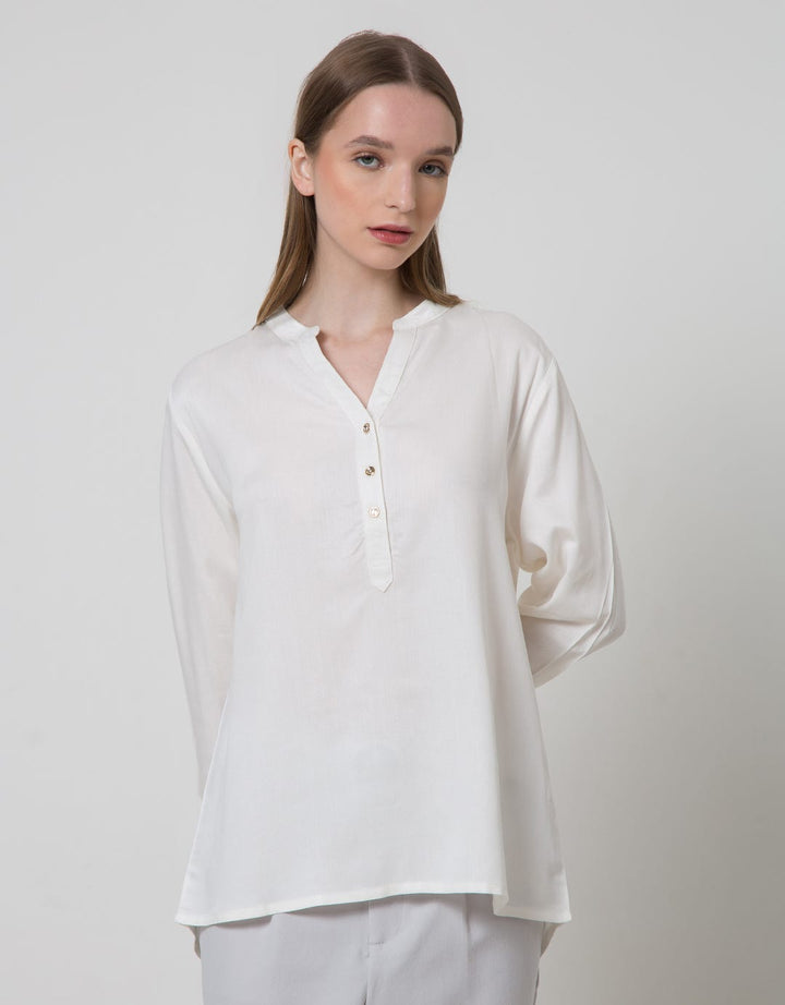 Connexion Blouse V Neck Wanita
