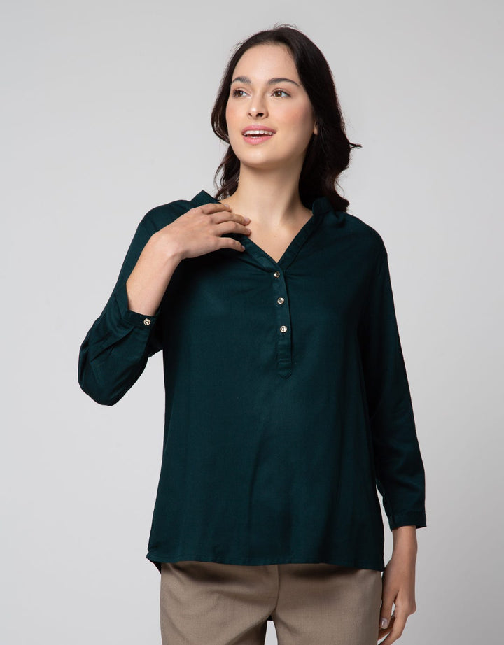 Connexion Blouse V Neck Wanita