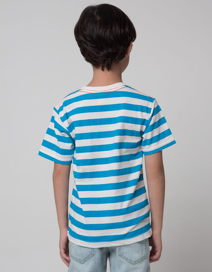 Little M Short Sleeve T-Shirt Print Stripe Bordir Tiger