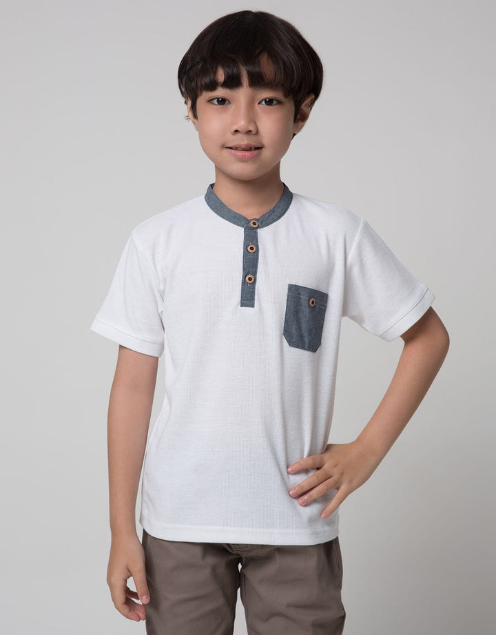 Little M Short Sleeve T-Shirt Print Henley Lacoste