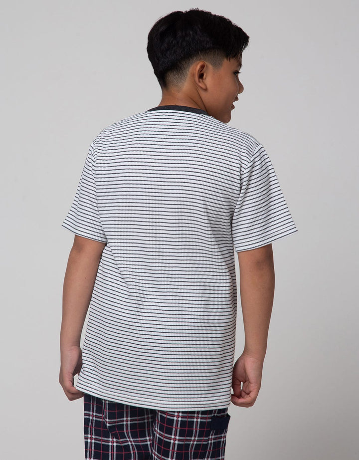 Nevada Short Sleeve T-Shirt Print Textured Waffle