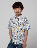 Little M Short Sleeve Kemeja Animal Bowtie