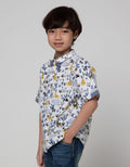 Little M Short Sleeve Kemeja Animal Bowtie