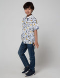 Little M Short Sleeve Kemeja Animal Bowtie