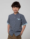 Little M Short Sleeve Kemeja Koko Casual Texture
