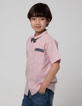 Little M Short Sleeve Koko Casual Texture Stripe Kotak