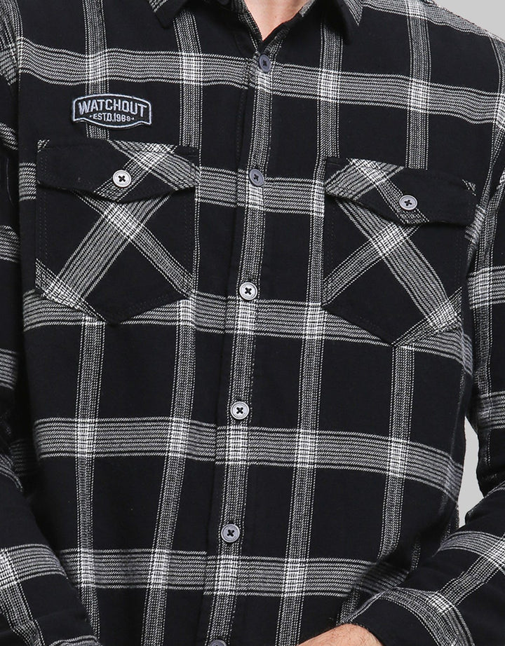 Watchout Jeans Long Sleeves Shirt Plaid Look