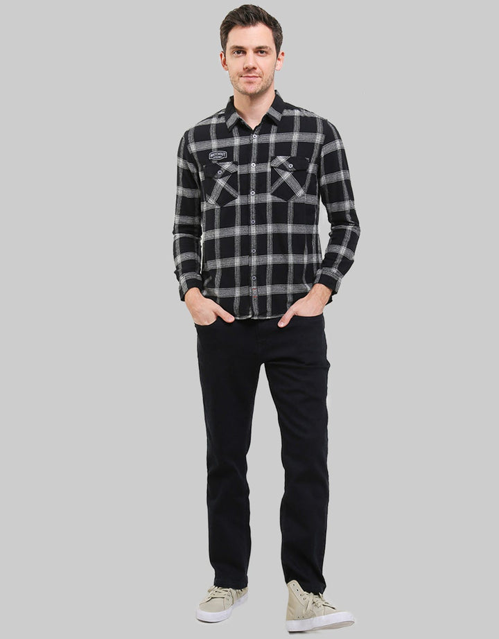 Watchout Jeans Long Sleeves Shirt Plaid Look