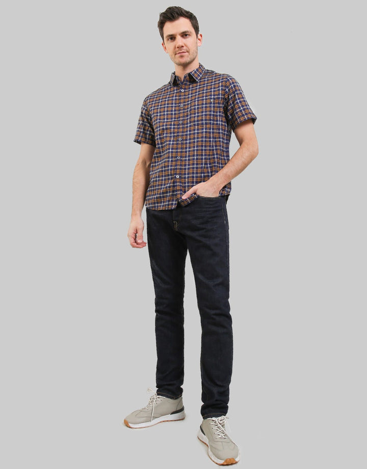 Watchout Jeans Short Sleeves Shirt Small Plaid