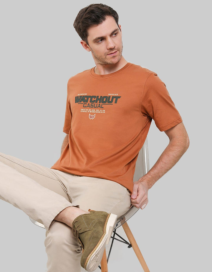 Watchout Casual Short Sleeves T-Shirt Print Logo