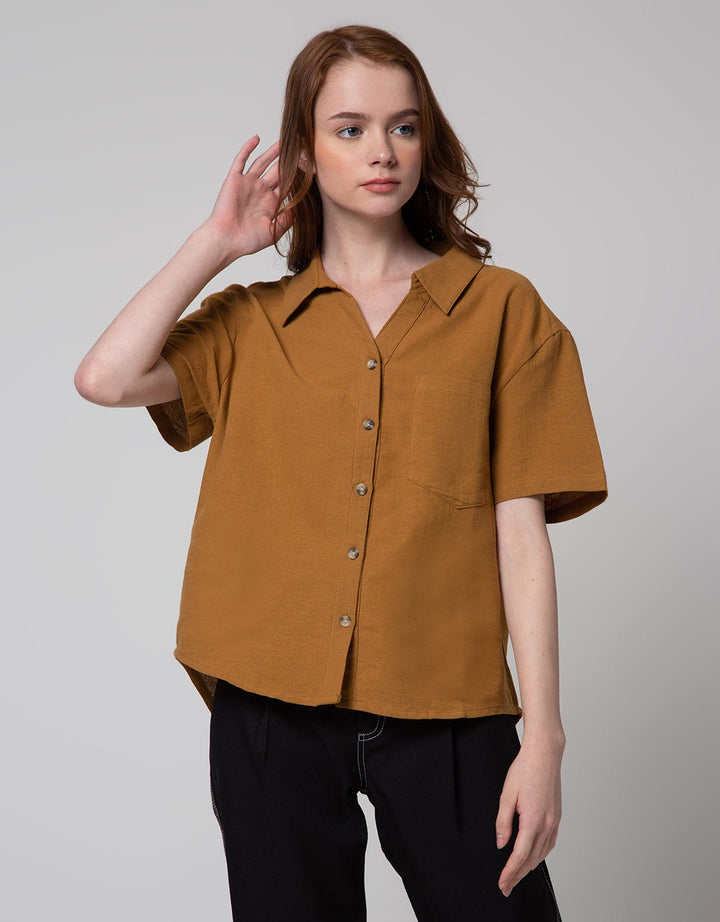 Details Short Sleeve Shirt With Left Pocket