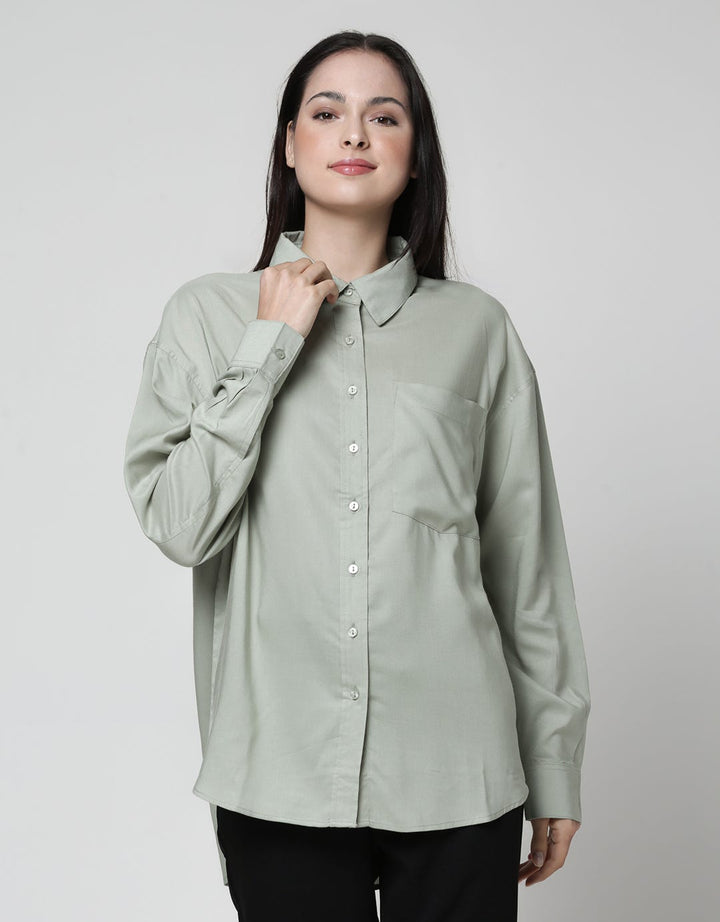 Nevada Long Sleeve Shirt Reg Solid Tencel