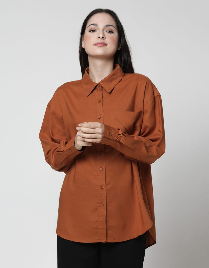 Nevada Long Sleeve Shirt Reg Solid Tencel