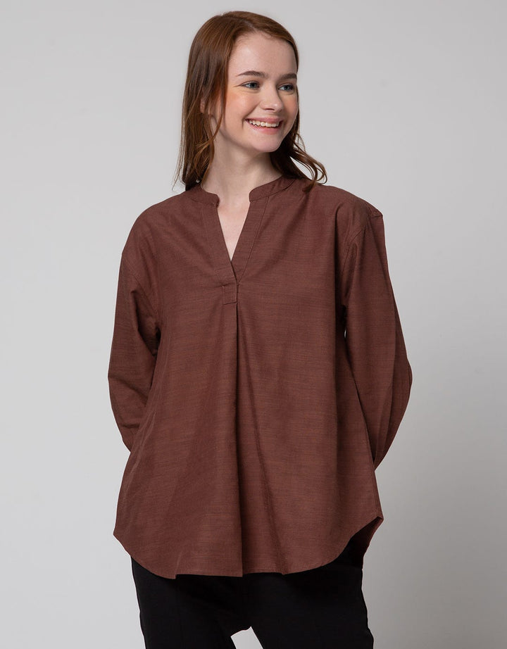 ST. YVES Long Sleeve Blouse 7/8 Viscose V Neck